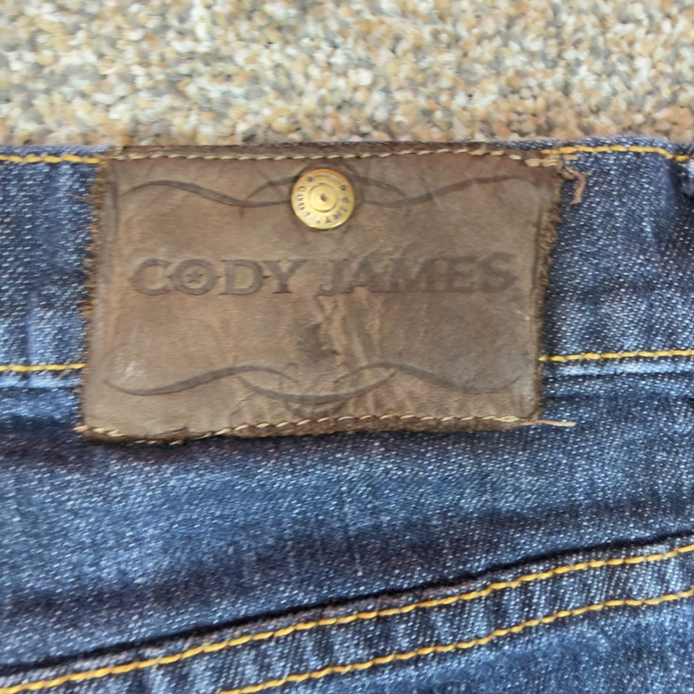 Cody James Mens Dark Wash Straight Leg Western Denim Jeans 32 Blue Stretch Ranch - Picture 12 of 12